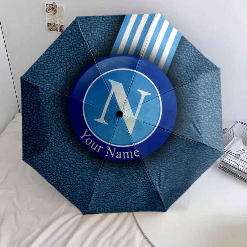 1 PC Automatic Folding Umbrella - SSC Napoli Custom Name Pattern, Portable & Foldable Design with 8 Ribs, Christmas Birthday Gifts