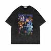 Dragon Ball Z Vegeta Super Saiyan Printed Tshirt Mens and Womens Washed Tshirt High Quality Vintage Cotton Tshirt Tops