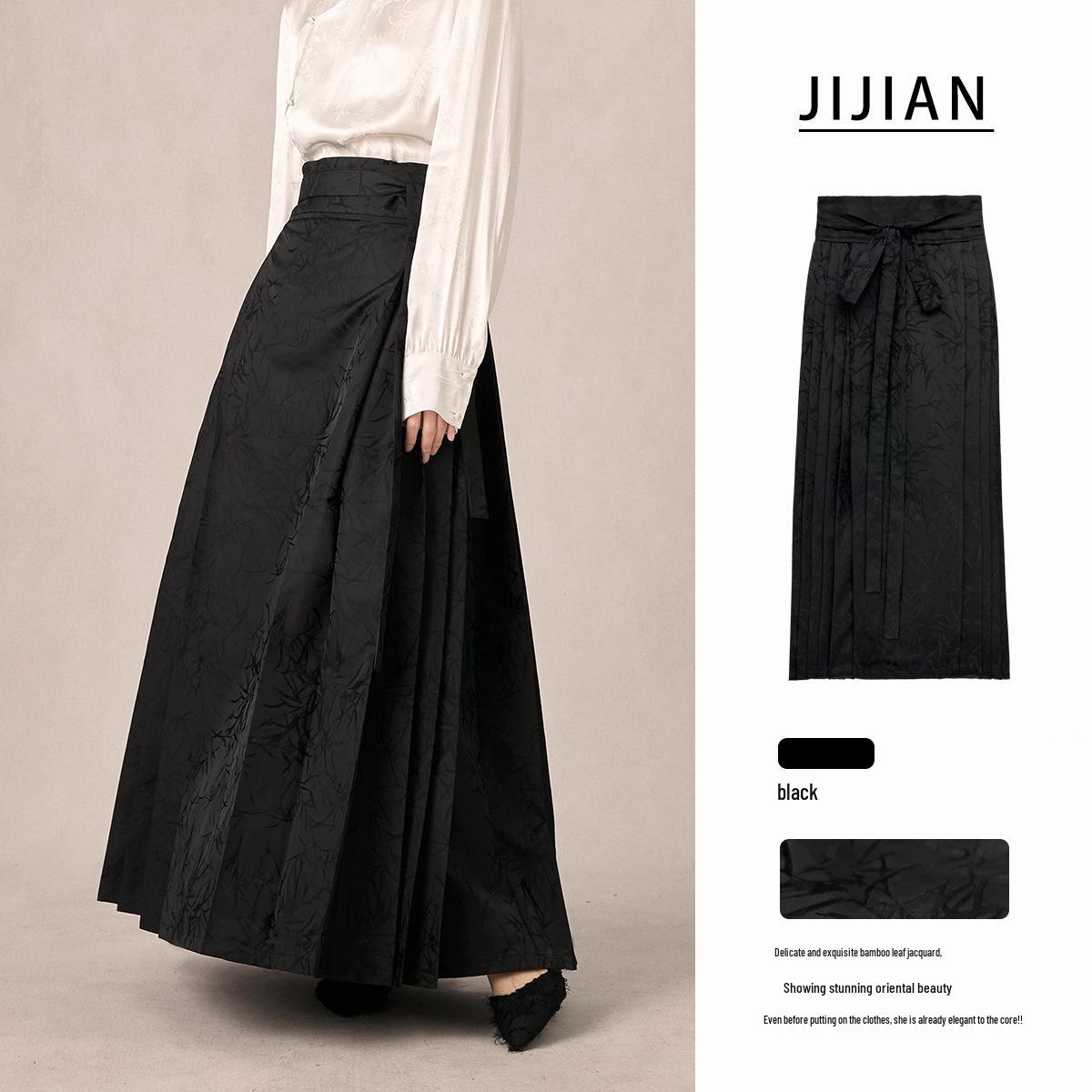 

Spring/Autumn Chinese Bamboo Shadow Jacquard One-Piece Horse Face Skirt Medium чёрный