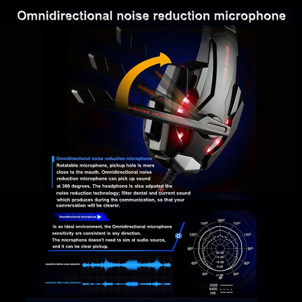 G9000 3.5mm Gaming Headphone Stereo Game Headset Noise Cancellation Earphone with Mic LED Light Volume Control for PS4