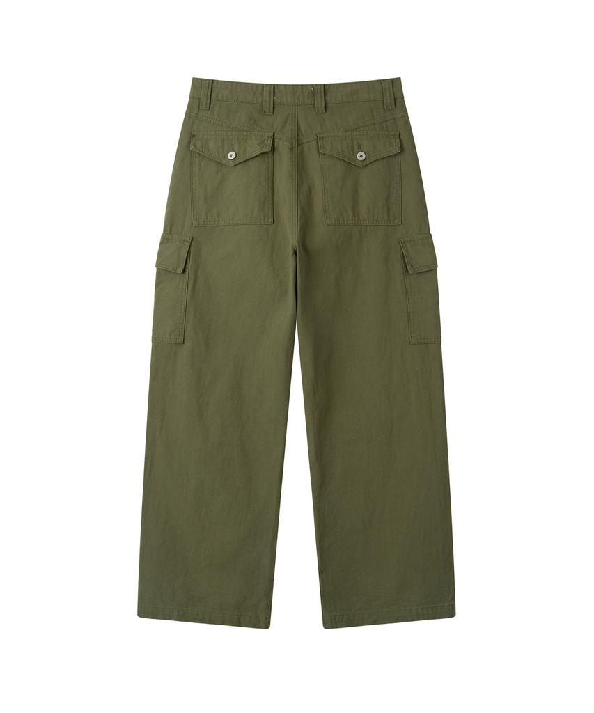 Leondi Chevron Field Cargo Pants - Khaki
