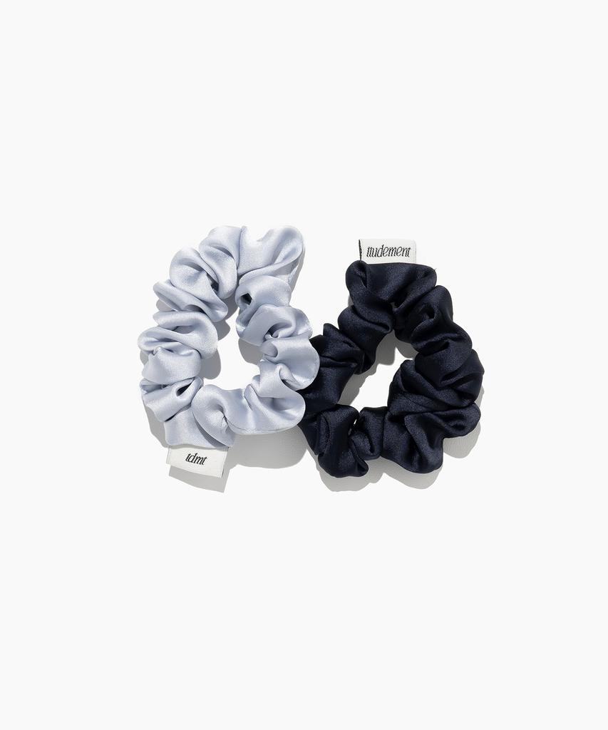 Ttudement Satin Scrunchie Set Navy/L.Blue