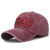 Zhenyueqi Vintage Washed Letter Embroidery Baseball Cap