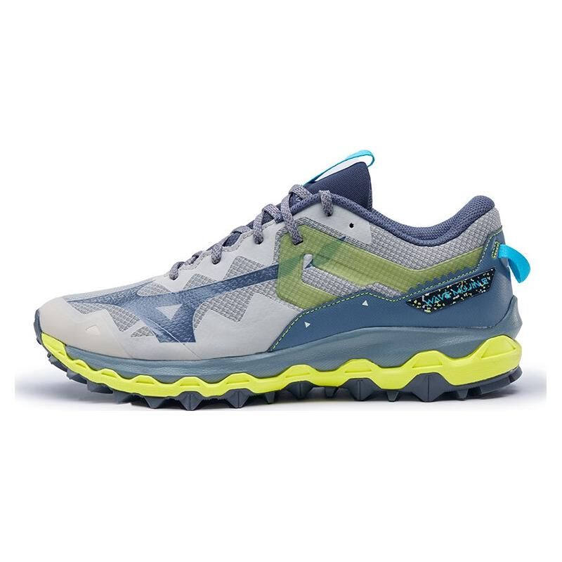 Mizuno Mujin 9 Outdoor Comfortable Shock Absorbing Non-Slip Breathable Low-Top Trail Running Shoes Men sneaker Gray Blue Yellow J1GJ227002