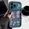 Gilded Purple Butterfly Pattern Case For iPhone 17 Pro Max Funda Shockproof Bumper Cover For iPhone 16 Pro Max 15 14 13 12 11 Air 16E