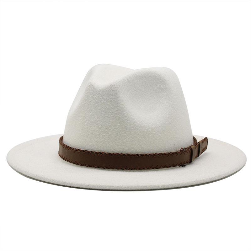 61Cm Large Size Woolen Jazz Hat Top Hat Retro Flat-Brimmed Big Eaves Hat