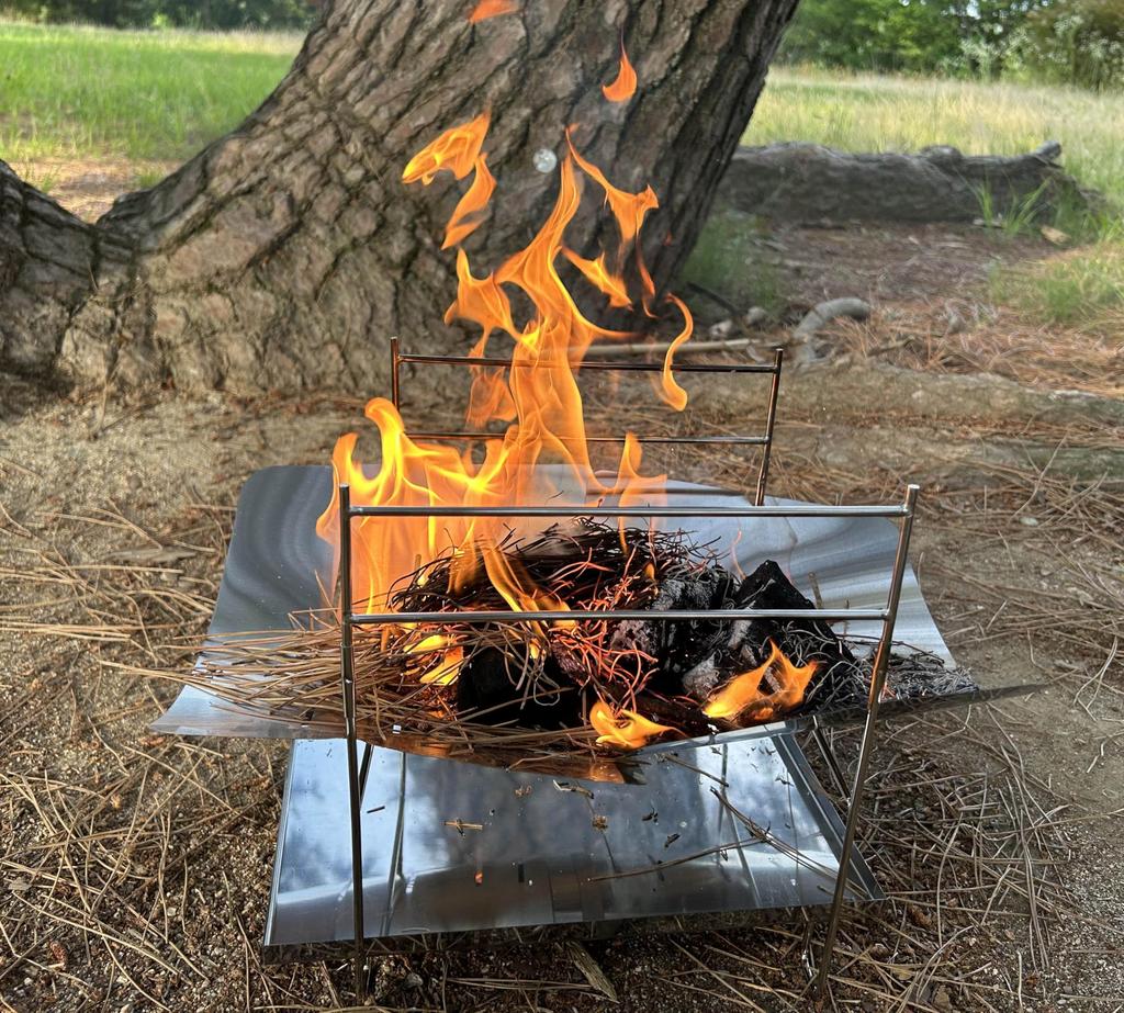 ACURACE Folding Campfire Set, Compact, Lightweight, Foldable, for Solo Camping, Includes Net and Storage Case