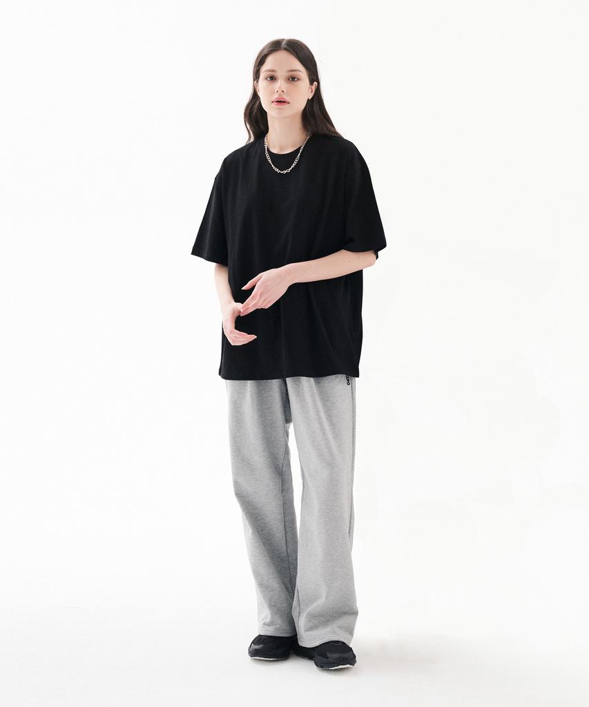 MOZMOZ One-Pleat Sweat Wide Training Pants Gray