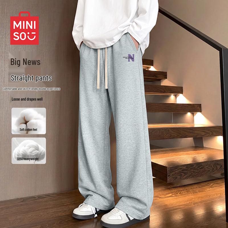 MINISO Men's Loose Fit Straight-Leg Casual Pants