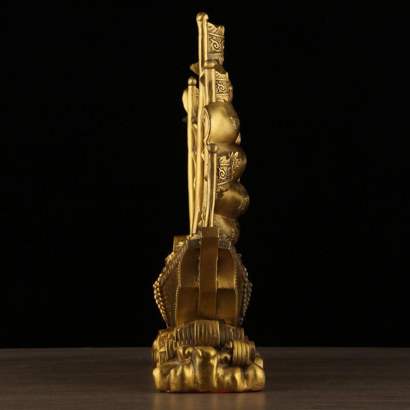 Brass Smooth Sailing Dragon Returning with Treasure Yuanbao Boat Home Living Room Office Ornament Wholesale