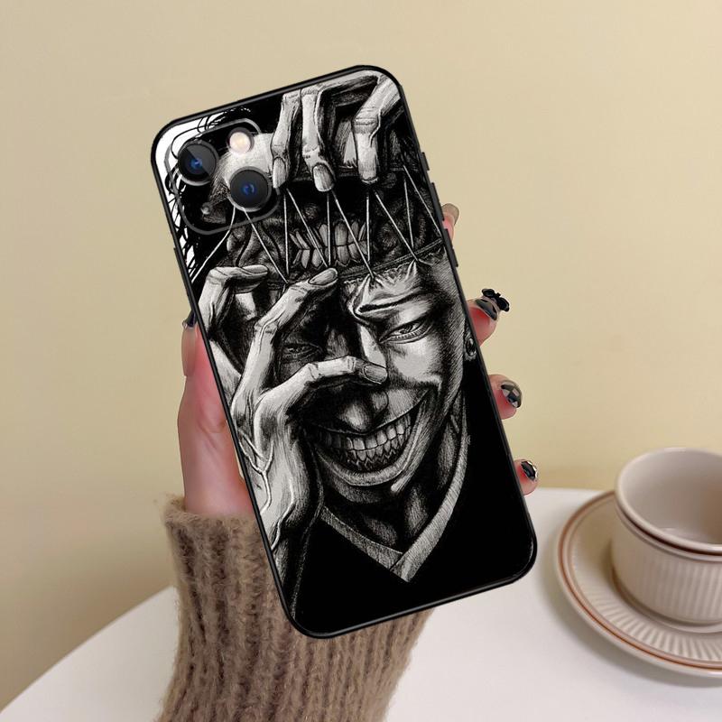 Horror Manga Style Phone Case For iPhone 17 Pro Max 14 13 12 11 15 16 Pro Max mini Plus 16e 17 Air Cover Funda