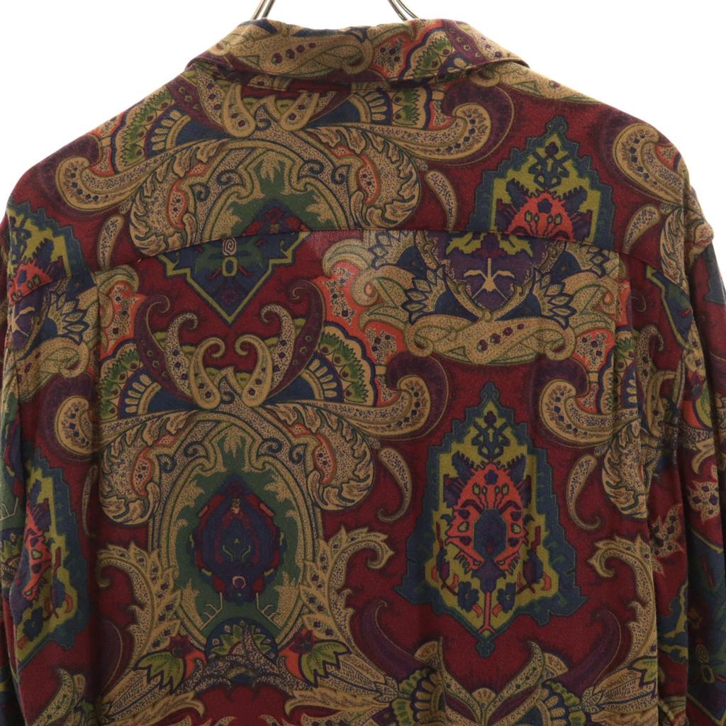 Supreme 15AW Paisley Pattern Long sleeve Open collar shirt M Burgundy Men's Used