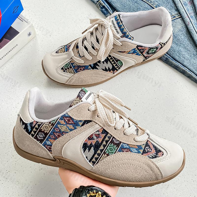 Modisches Retro-Print-Design Low-Top Casual Sportschuhe für Herren 2025 Herbstmode-Trend Vielseitige Bequeme Rutschfeste Schnür-Sneaker
