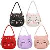 Girls Kawaii Satchel Bag PU Cartoon Cat Mini Shoulder Bag Casual Fashion Coin Purse Compact Kids Cute Sling Pouch Small Bolsa