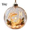 Saisonale Ornamente für den Kamin, Beleuchtetes Sternzeichen-Weihnachtsornament, Leuchtende Zeichenkugel mit Warm-LED, Ornament-Geschenk für Freunde 3D Klares Acryl