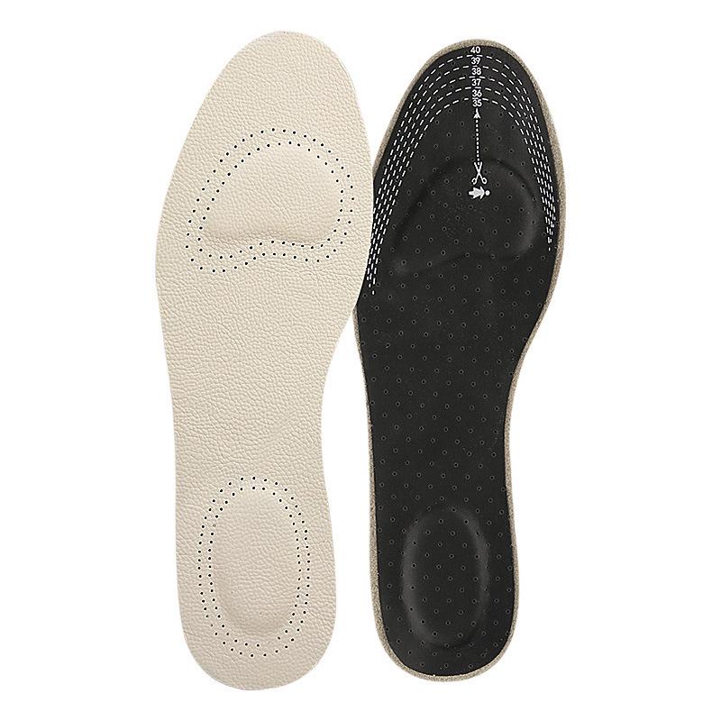 Leather Insole with Thickened Forefoot & Heel, Soft Latex Cushioning, Cuttable, Unisex, Sports, Anti-Wear.