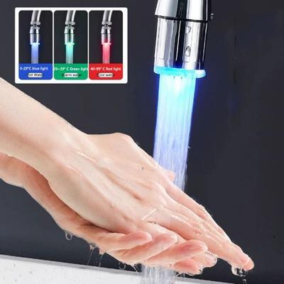 Intelligente Licht RGB LED Waterkraan Kleurveranderend Temperatuursensor Douchekraan Badkamer