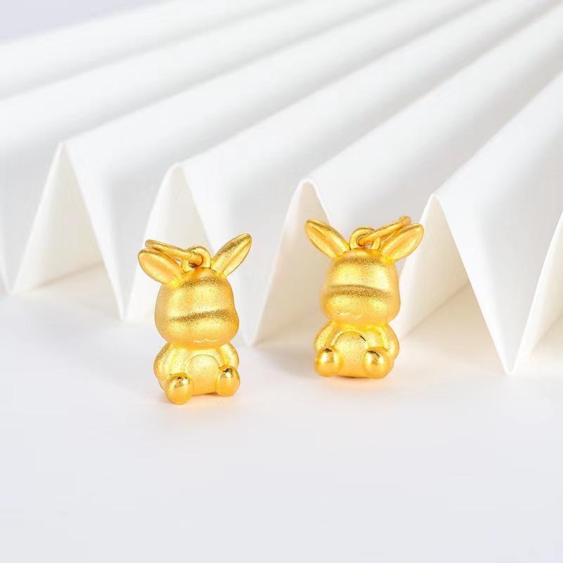 Vietnamese Gold Money Rabbit Zodiac Pendant Necklace – Cute Rabbit Clavicle Chain for Women