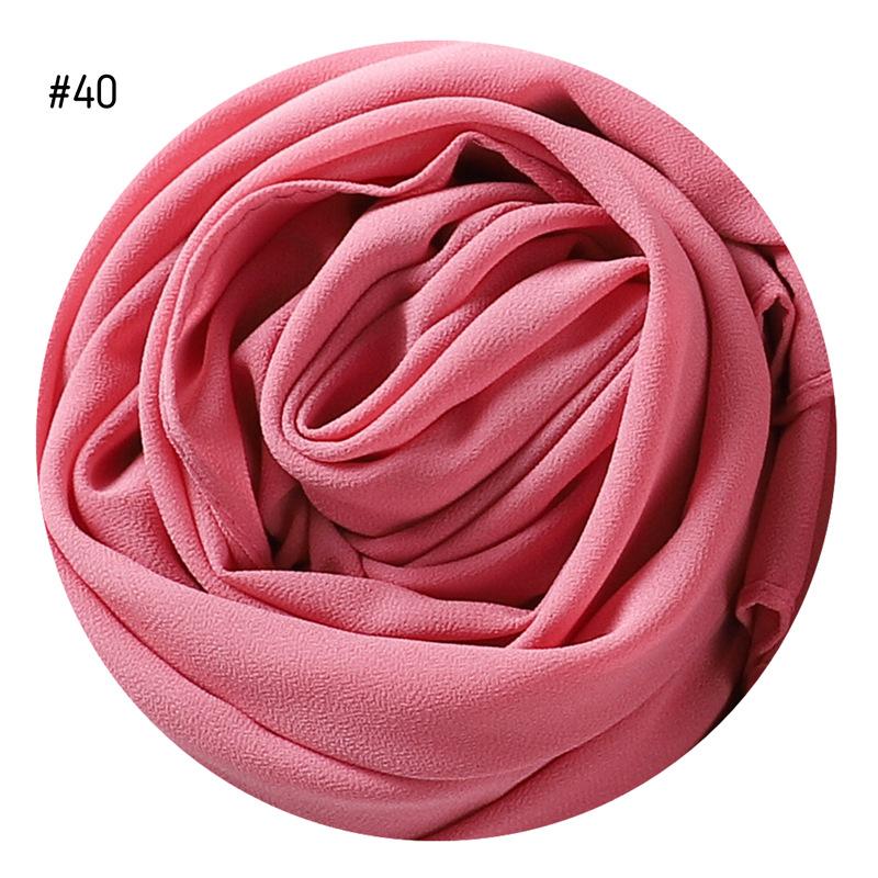 175X70Cm  High Quality Malaysian Pearl Chiffon Hijab Bundles Solid Color Scarves Head Scarf For Muslim Woman 73 Colors