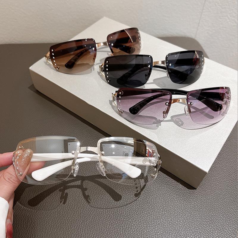 Bai Fen Bai Electronic 3C Women's Orange Designer Luxury Brand Sunglasses For Men Y2k Sports Sun Glasses Retro Rimless Eyewear Outdoor Shades Goggle Uv400