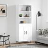 Vidaxl Display Cabinet, White, 69.5X34X180 Cm, Wood-Based Material