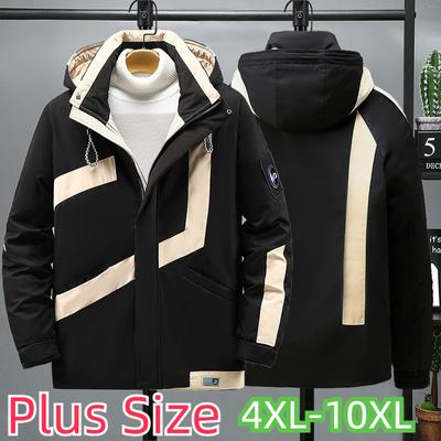 Plus Size Odzież bawełniana Męska luźna, codzienna grubaska z kapturem Zimowa, pogrubiona bawełniana odzież 4XL-10XL