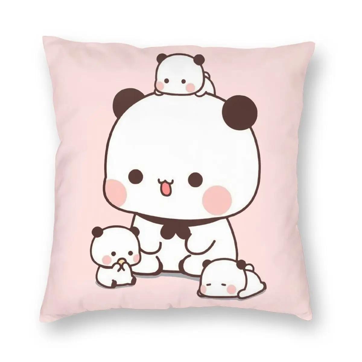 

Панда и Коричневый медведь Пара Наволочка Двусторонняя печать Наволочка для подушки Подарок Моти Кот Наволочка Чехол Домашняя Квадратная 66x66cm оранжевый