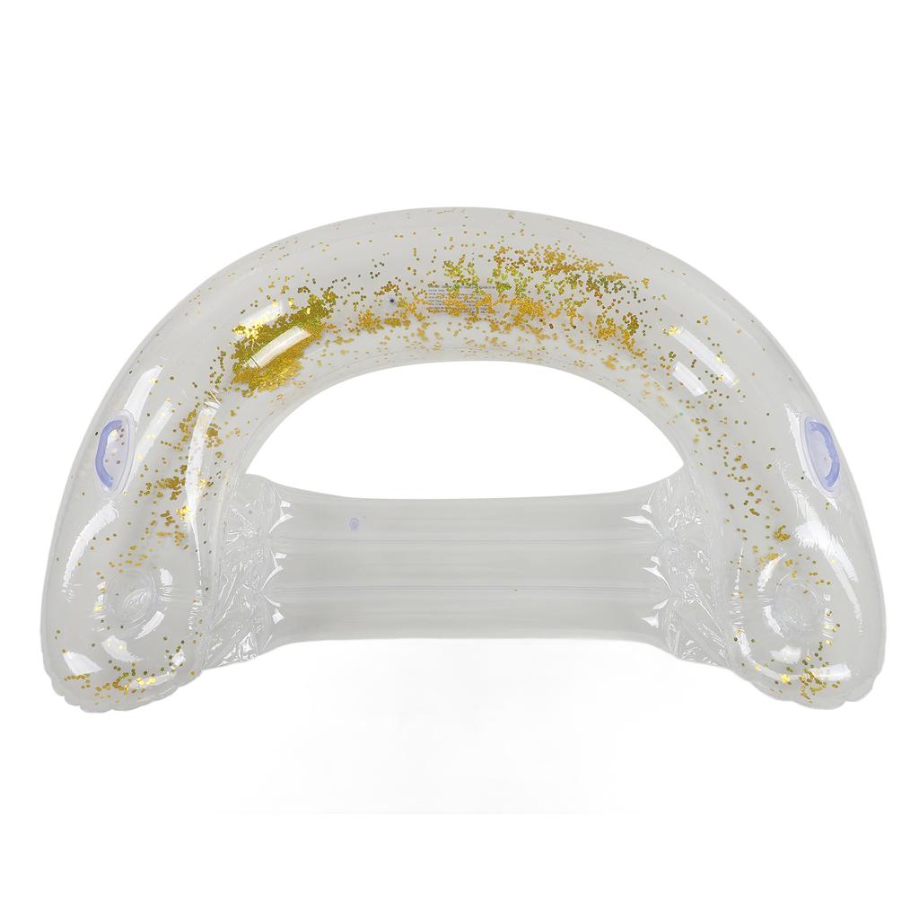 Durable Inflatable Pool Float Cushion Bed Mattresses Summer Water Toy with Gold Paillette