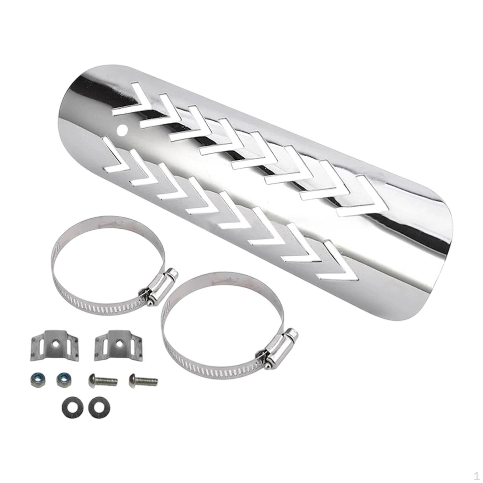 

Motorcycle Exhaust Pipe Heat Insulation Protector Leg Protection for Motorbike Accessories серебряный