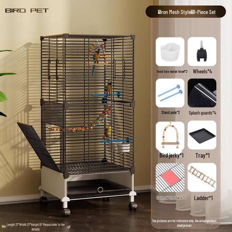Luxury Large Bird Cage for Cockatiels, Budgerigars, Parrots with Breeding Box