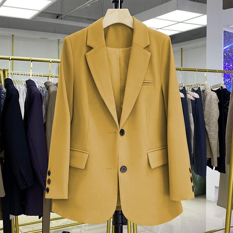 Black Small Suit Women's Jacket Autumn Casual Loose Design Sense Temperament Commuter Small Suit Jacket