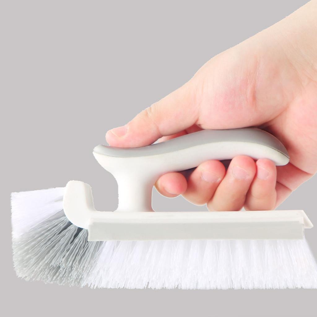 Corner Scrubber Brush V Shape  S Mirror Water Wiper Scrape and Brush for Shower Bathroom Tiles Kitchen Household