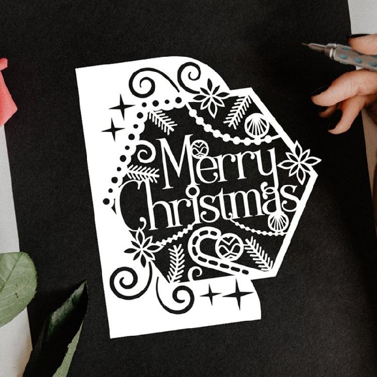 Merry Christmas Cutting Dies Stencil Template Mold Craft Decoration Mould Supply