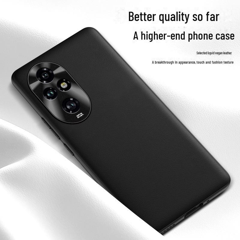 Honor 200 Liquid Leather Protective Case: Anti-Fall & Anti-Stain, One-Piece Design.