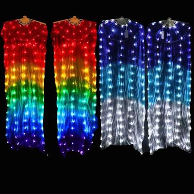Velo de abanico LED de seda, accesorios de rendimiento, accesorios universales para danza del vientre, puesta en escena