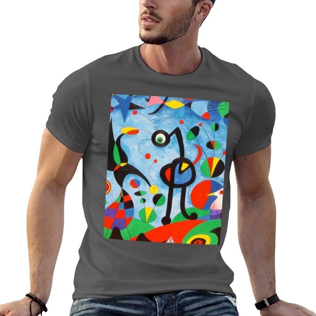 Koszulki Unisex Luksusowa Koszulka Artystyczna T-shirt Bawełniany T Miro T Zabawny