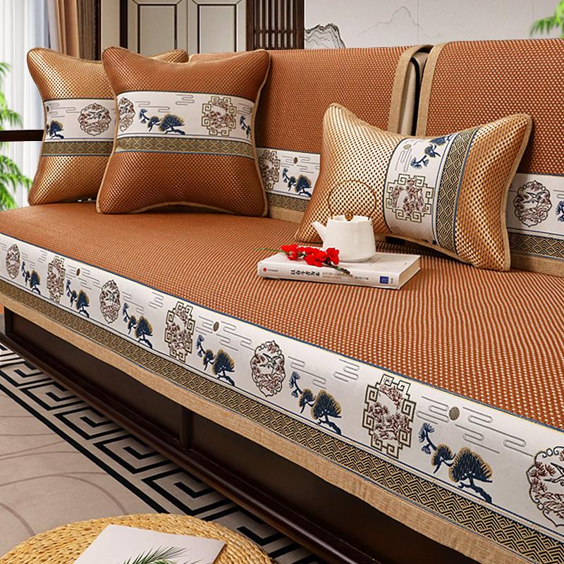 

Подушка для дивана из ледяного шелка, летняя подушка для сиденья из палисандра, нескользящая, новый чехол для дивана в китайском стиле, летние крутые подушки для сиденья 70*70cm