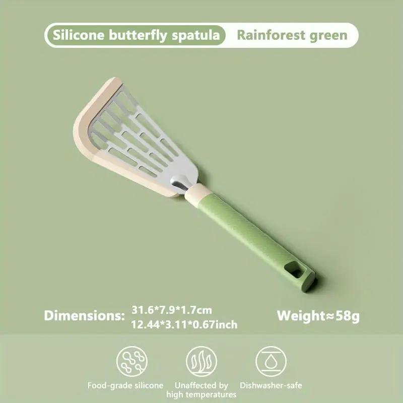 

1PCS Multifunctional Silicone Striped Fish Steak Spatula Heat-resistant Non-stick Omelette Spatula Omelette Fish Spatula 1PCS зелёный