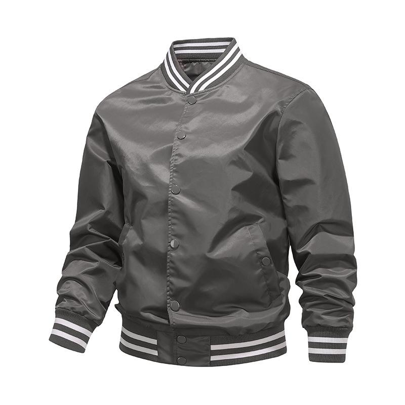 Men's Color-Blocking Baseball Pilot Jacket with Cotton Lining - Casual American-Style for Couples