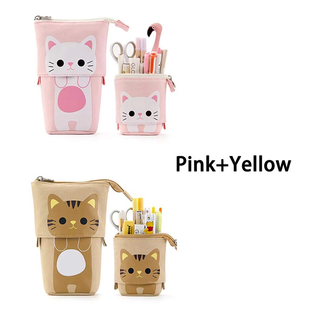 Cutie de creion retractabilă drăguță de mare capacitate, cutie de stilouri Kawaii, geantă de depozitare cosmetice pentru fete, articole de papetărie, rechizite de birou și școală