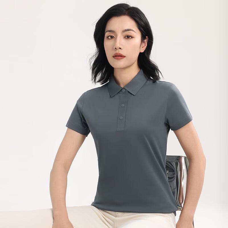 Fengxun Unisex Double-Sided Liquid Ammonia Short Sleeve Polo Shirt