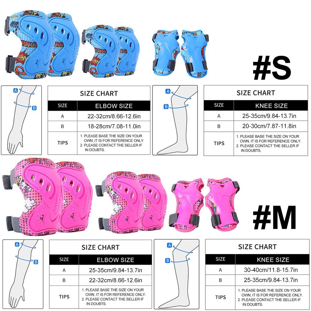 Set 6 Bucăți Genunchiere și Cotiere pentru Copii cu Protecție pentru Încheietura Mâinii 3 în 1 Set Echipament de Protecție pentru Copii 3-12 Ani Pentru Schi, Ciclism