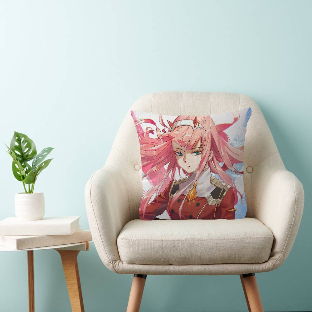 Darling In The Franxx Zero Two 45*45Cm Cushion Cover Pillow Cover Decor Pillowcase Home Pillowcase For Couch Pillow