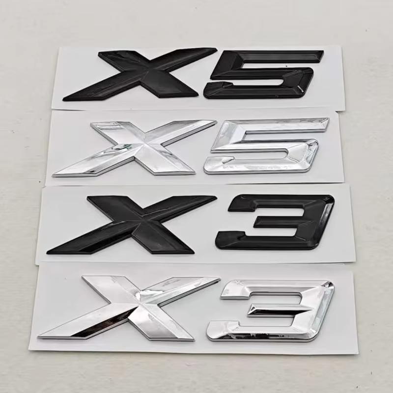 NEW 3D ABS Car Styling Logo X3 X5 Rear Trunk Badge Sticker Emblem Decals For BMW X3 X5 Auto Tail Accessories MA6