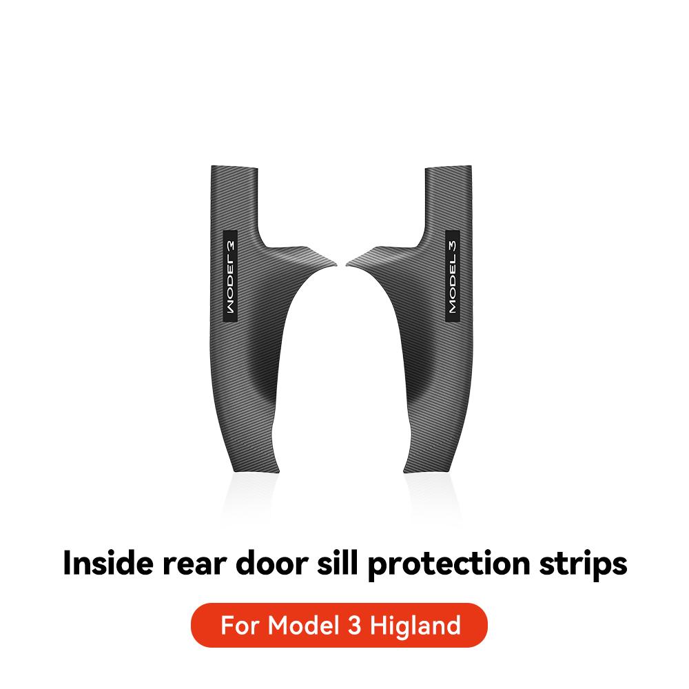 

YZ для Tesla Model 3 2025 Highland задняя дверь порог защитная накладка накладка порог бампер накладка на порог автомобильные аксессуары оранжевый
