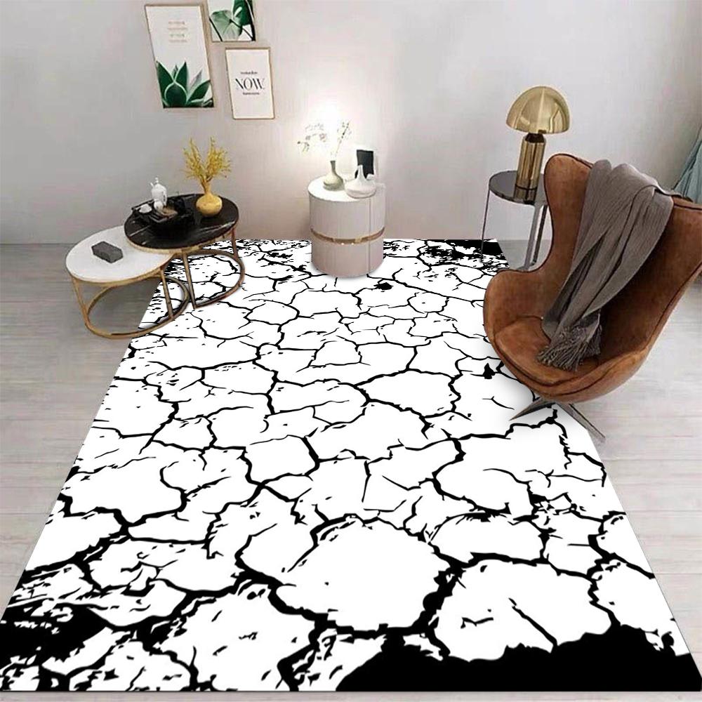 Lava Crack Pattern Carpet Various Styles With Red Orange Glowing Crackle Designs Non Slip Rug For Living Room Decor