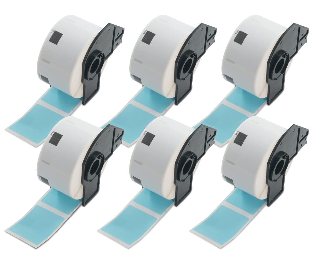BETCKEY Hârtie termică Imprimantă de etichete Brother Roll Etichete autocolante compatibile BROTHER 39x48mm 620 coli Compatibil cu 6 bucăți Albastru DK-1220 QL-550