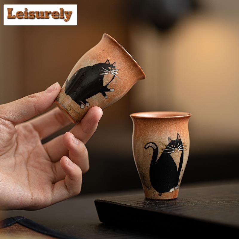 50ml Japanese Kiln Change Keramický šálek Zhiye Cat Smlling Voňavý šálek Malý Master Hrnek Porcelánový Kung Fu čajový set