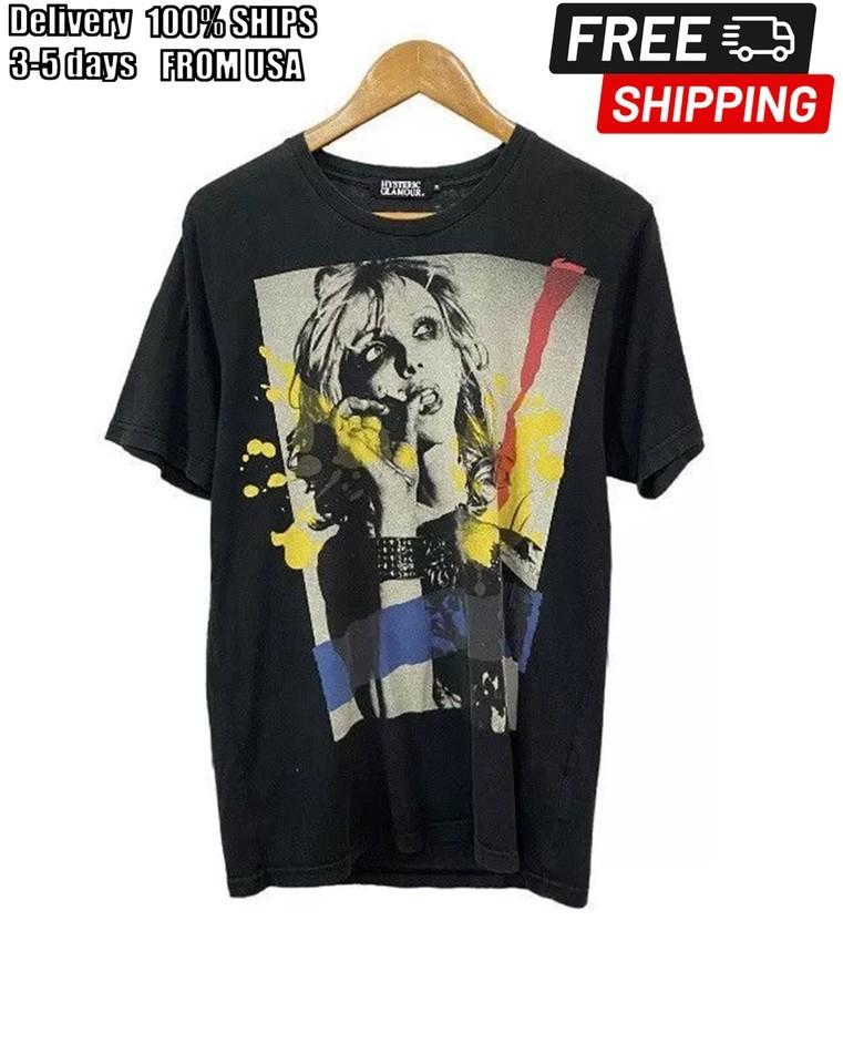 HYSTERIC GLAMOUR Courtney Love Band Black Unisex Tshirt S5XL KH12446 Unisex T-Shirt XL