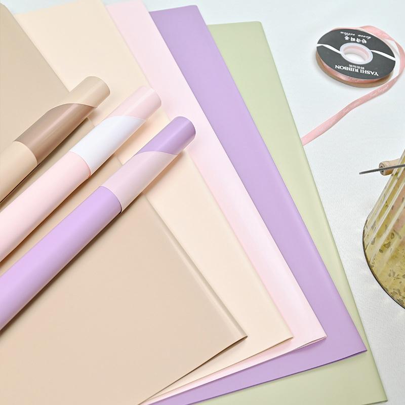 20Pcs Two-Sided Colored Flower Wrappers Waterproof Bouquet Packaging Ideal 58*58Cm Diy Gift Wrapping Paper Flower Decoration